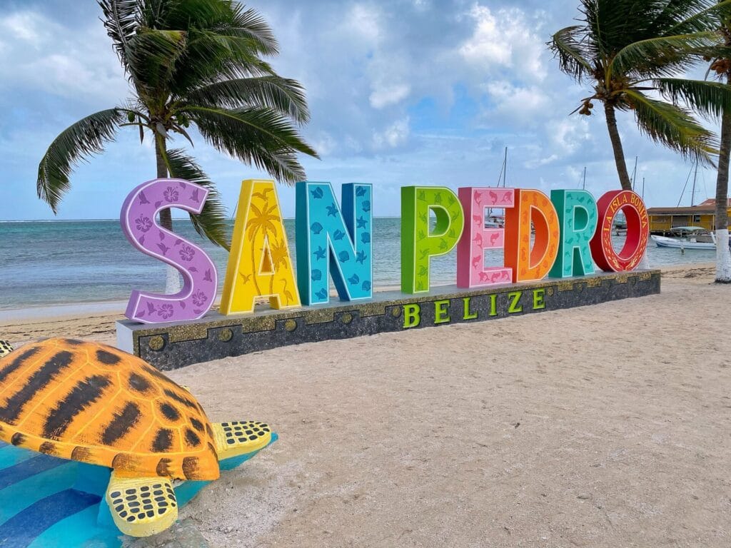 downtown san pedro beach sign
